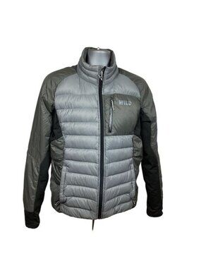 WILD Outdoor Apparel Down Puffer Jacket Gray Mens Medium